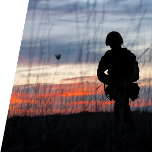 Soldier silhouette at dusk